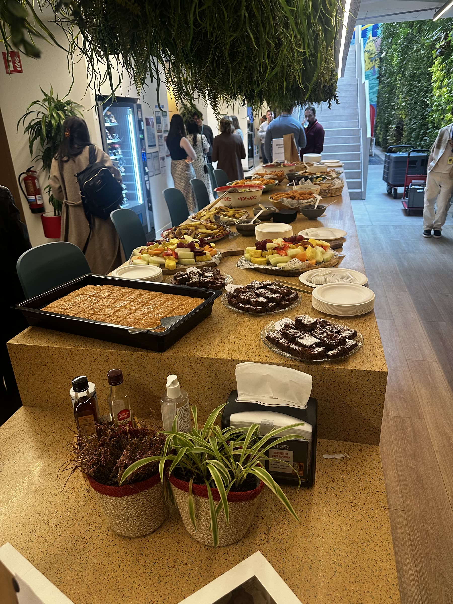 Mesa de buffet con ensaladas y guisos del obrador propio
